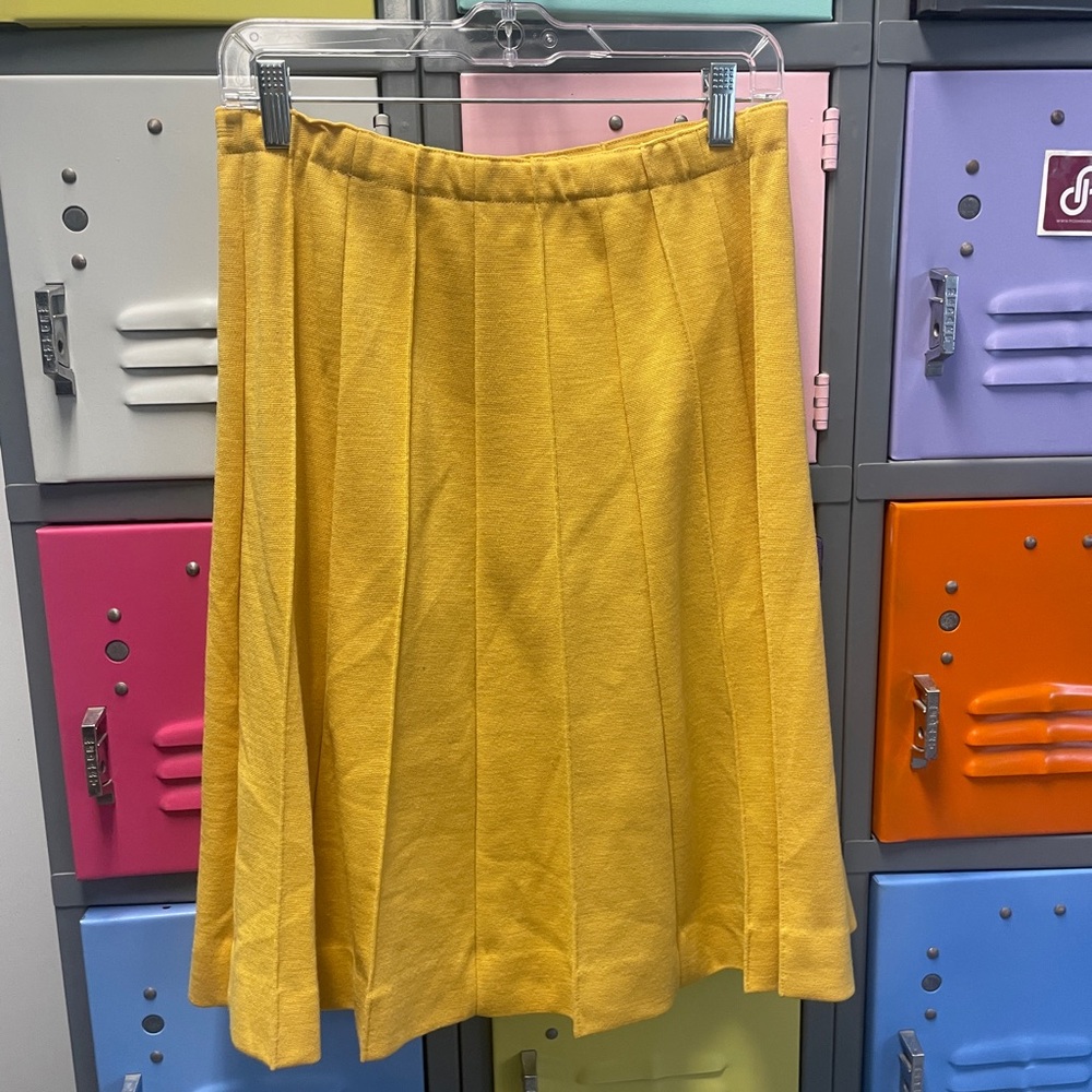 Pendleton Vintage Yellow Pleated Skirt, M